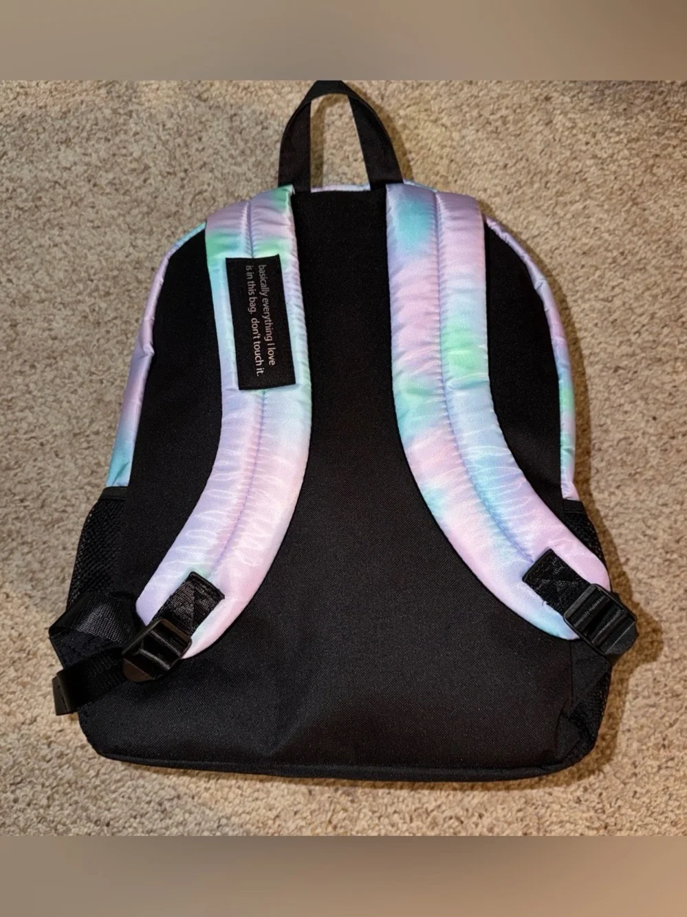 Justice Iridescent Holographic Purple Backpack with M Initial